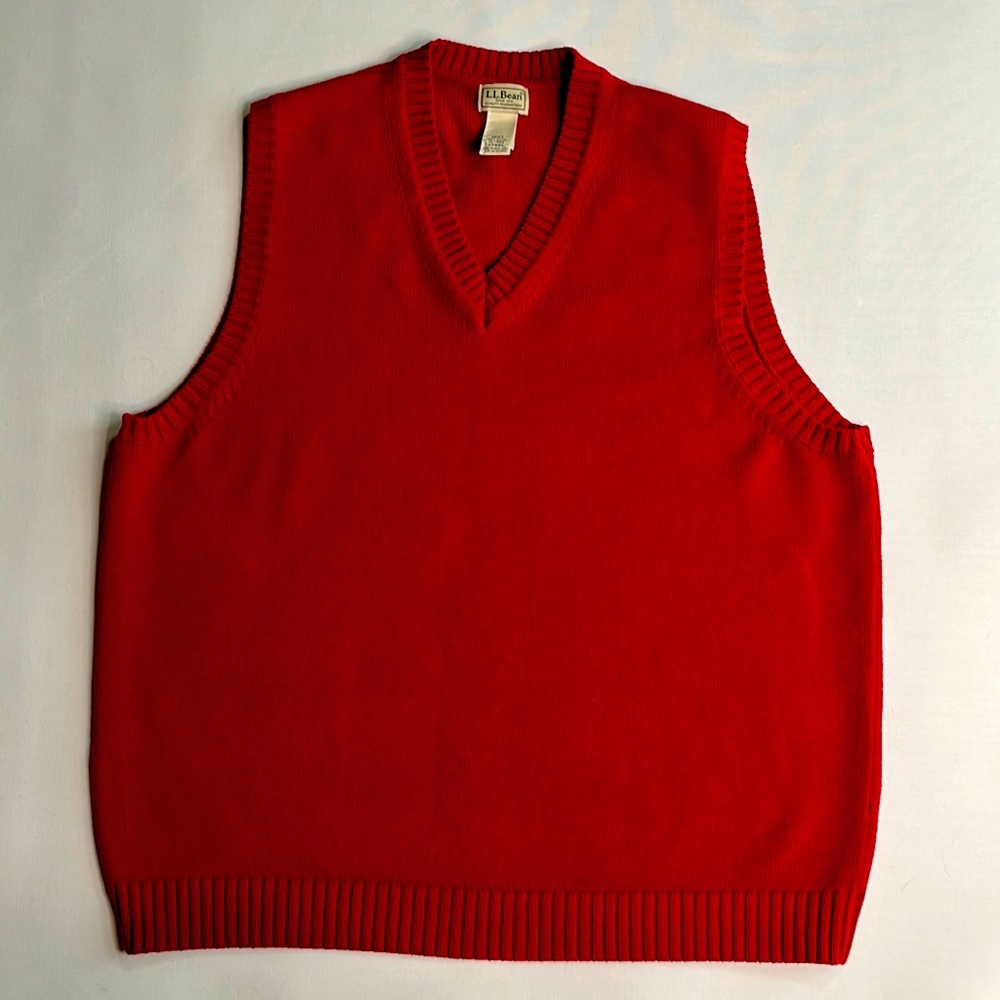LL Bean red sweater golf vest. Men’s XL